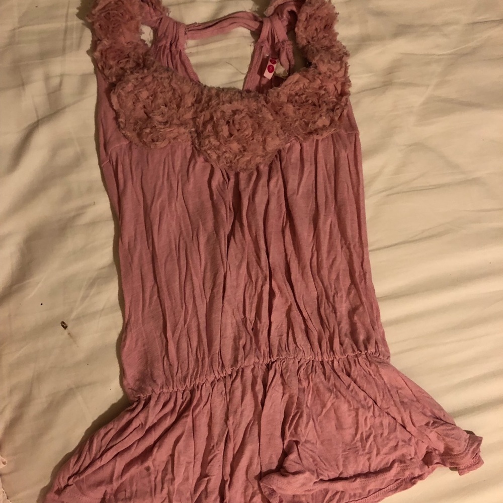 Pink Ruffle Flower Blouse